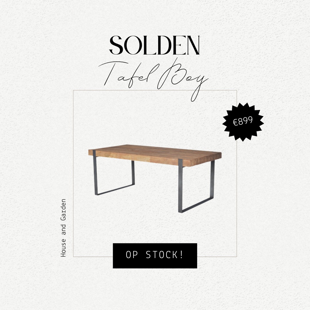 Op zoek naar een robuuste tafel? Dan is de industriële tafel Boy zeker iets voor jou! De combinatie van het hout met een metalen poot zorgt voor een unieke uitstraling.

Nu in de solden aan €899 én op voorraad!